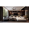 image:imageBig Ass Fans  Speakeasy 60 Indoor Ceiling Fan Universal Mount with 5 Downrod Hybrid Resin Airfoils and Brass Metal Housing Matte WhiteMatte Black