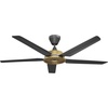image:imageBig Ass Fans  Speakeasy 60 Indoor Ceiling Fan Universal Mount with 5 Downrod Hybrid Resin Airfoils and Brass Metal Housing Matte WhiteMatte Black
