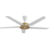 image:imageBig Ass Fans  Speakeasy 60 Indoor Ceiling Fan Universal Mount with 5 Downrod Hybrid Resin Airfoils and Brass Metal Housing Matte WhiteMatte White
