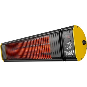 image:imageBig Ass Fans Obsidian  Lowlight Infrared Electric Heater Black and Yellow Indoor or Outdoor Spaces Patios Restaurants Hardwired Wall Mount