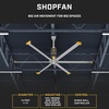 image:imageBig Ass Fans  ShopFan 14 ft HVLS IndustrialCommercial Ceiling Fan YellowSilver Aluminum 120V1ph 2ft Extension Tube Variable Speed