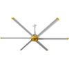 image:imageBig Ass Fans ESeries 7 ft Industrial 6 Blade Ceiling Fan Gearless Direct Drive Motor High Volume Low Speed Wired Wall Controller 110125V1ph  SilverYellowSilverYellow