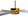 image:imageBig Ass Fans ESeries 7 ft Industrial 6 Blade Ceiling Fan Gearless Direct Drive Motor High Volume Low Speed Wired Wall Controller 110125V1ph  SilverYellowSilverYellow