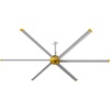 image:imageBig Ass Fans ESeries 7 ft Industrial 6 Blade Ceiling Fan Gearless Direct Drive Motor High Volume Low Speed Wired Wall Controller 110125V1ph  SilverYellowSilverYellow
