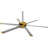 image:imageBig Ass Fans ESeries 7 ft Industrial 6 Blade Ceiling Fan Gearless Direct Drive Motor High Volume Low Speed Wired Wall Controller 110125V1ph  SilverYellowSilverYellow