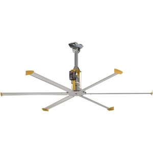 image:imageBig Ass Fans  ShopFan 14 ft HVLS IndustrialCommercial Ceiling Fan YellowSilver Aluminum 120V1ph 2ft Extension Tube Variable Speed