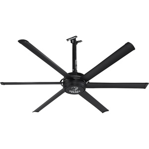 image:imageBig Ass Fans ESeries 7 ft Industrial 6 Blade Ceiling Fan Gearless Direct Drive Motor High Volume Low Speed Wired Wall Controller 110125V1ph  SilverYellowStealth Black